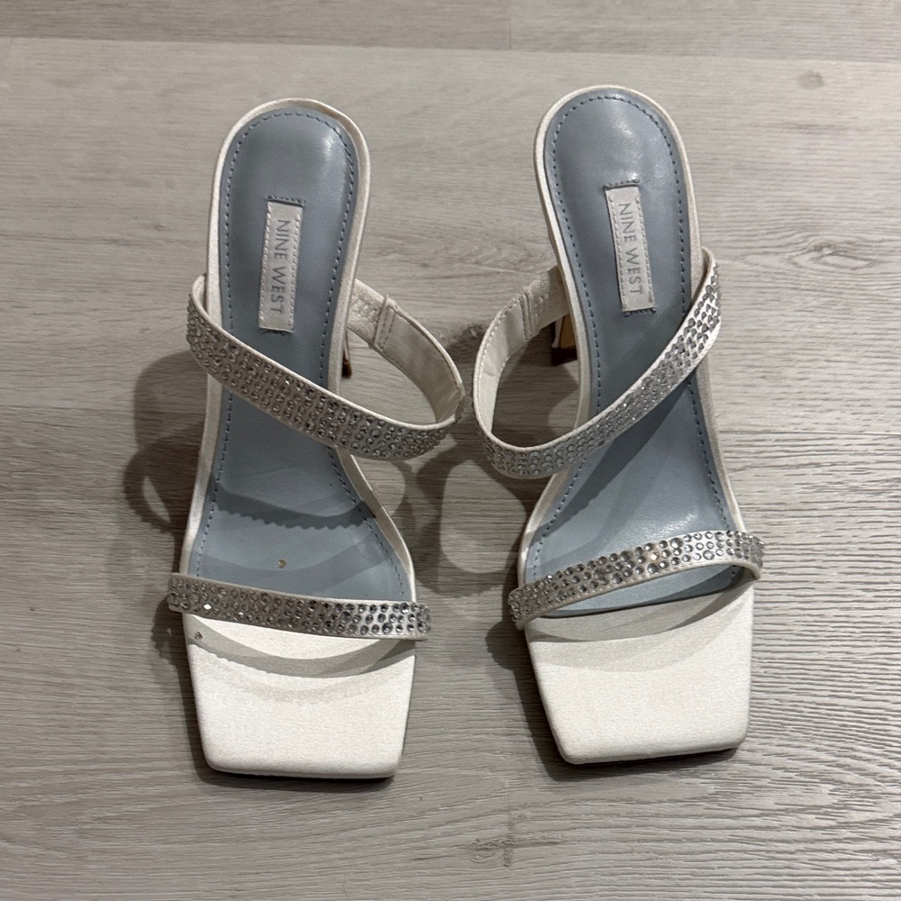 Nine West Cream and Silver Embellished Heels - Picture 2 of 7
